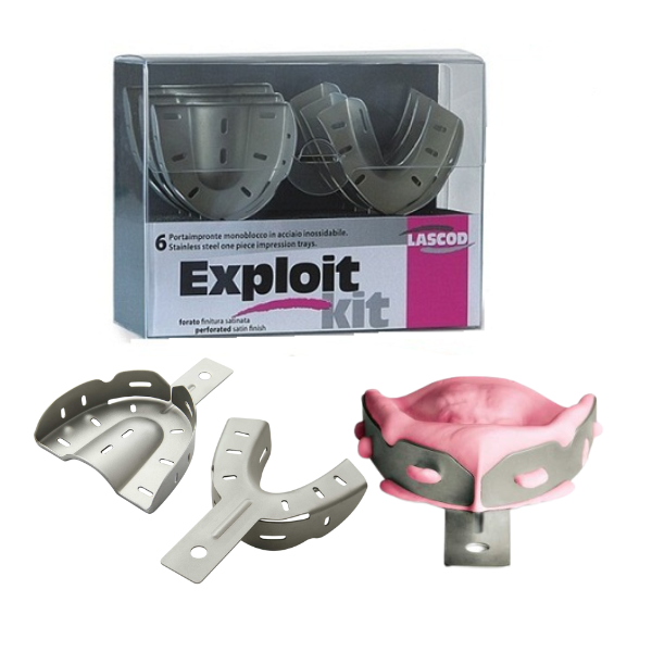 Autoclavable Dental Instruments 6-Piece Dental Impression Trays - 304 Stainless Steel Perforated Upper/Lower In 3 Sizes Perforated Dental Equipment - Foto 4